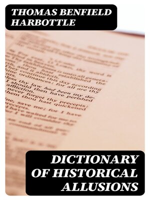 cover image of Dictionary of Historical Allusions